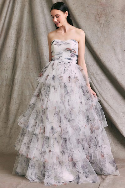 Strapless Sweetheart A Line Floral ...