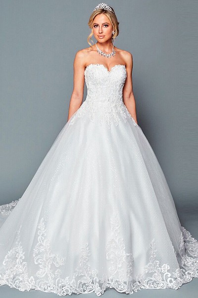 Strapless Sweetheart A Line Wedding...