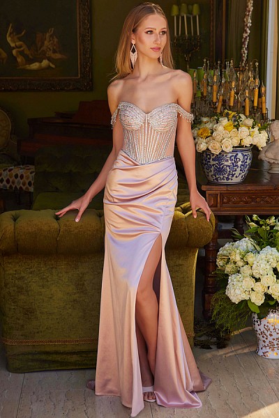 Off Shoulder Fringed Sleeve Sheath ...