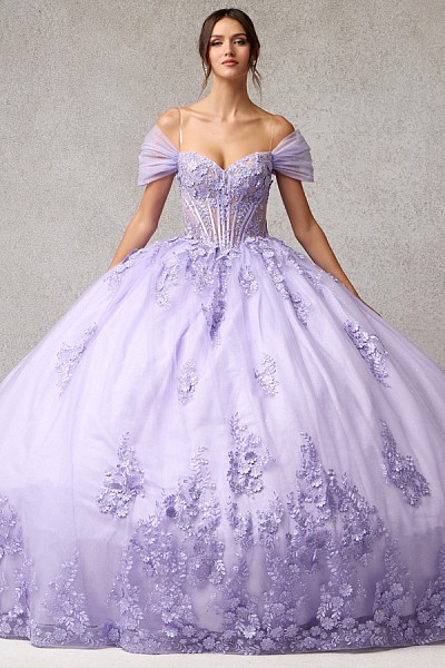 Ballgown w/ Gathered Off Shoulder S...