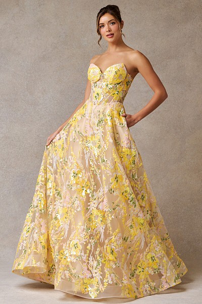 Embellished Strapless Sweetheart A ...