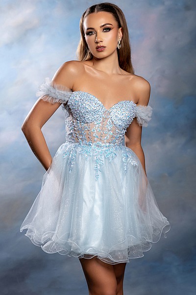 Off Shoulder Ruffle Sleeve Sweet To...