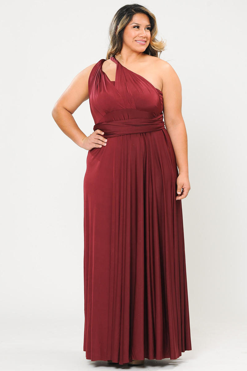 Convertible Jersey Fitted Bodice Dress