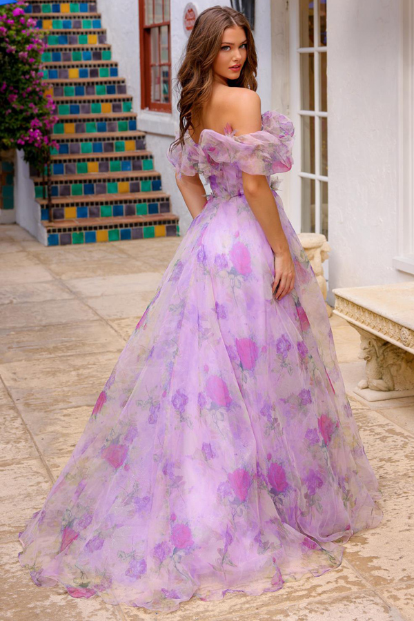 Sleeveless Ruffled Top A Line Floral Print Dress