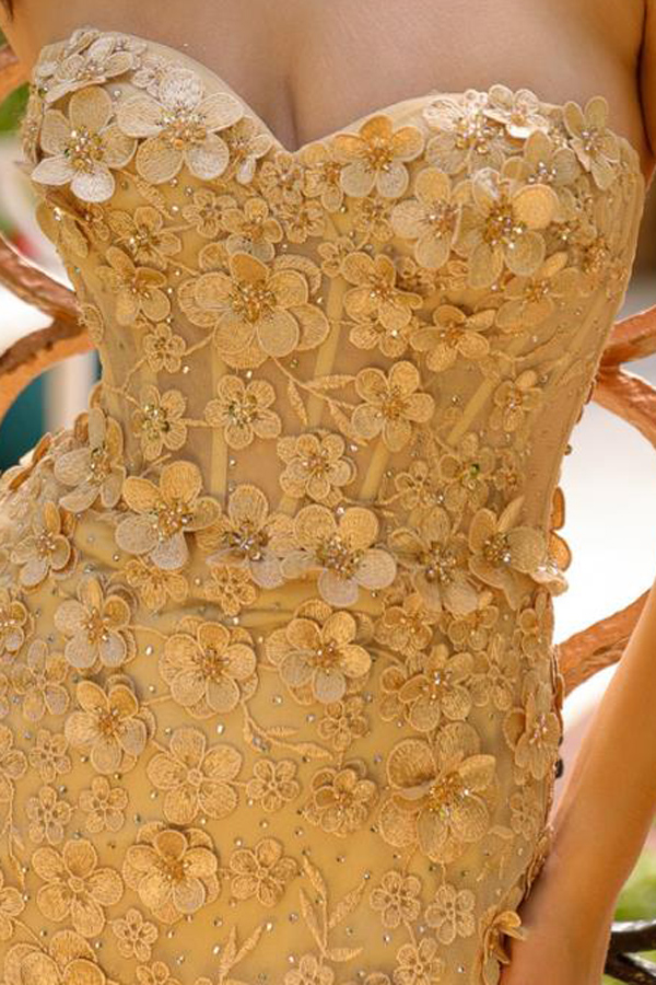 Sweetheart 3D Floral Applique Mermaid Dress