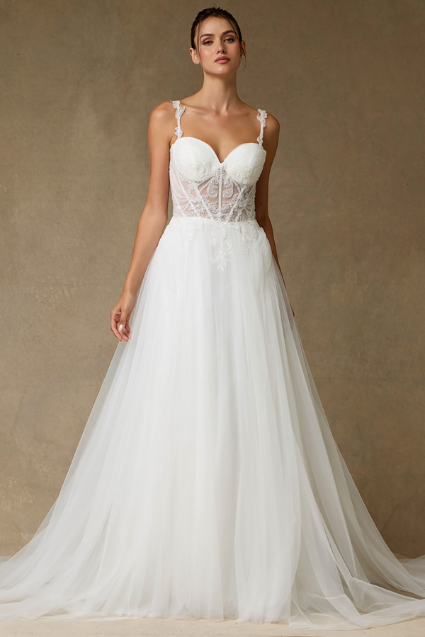 Sleeveless Sweetheart Neck A Line Bridal Gown