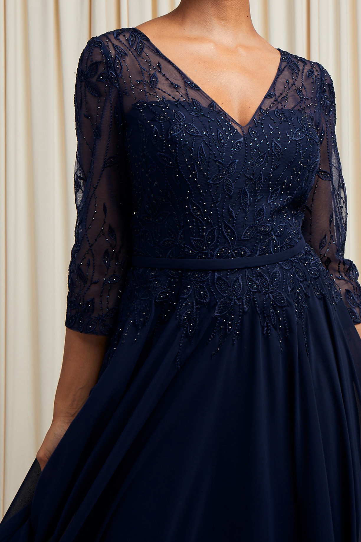 3/4/ SLEEVES, BATEAU NECK, A-LINE