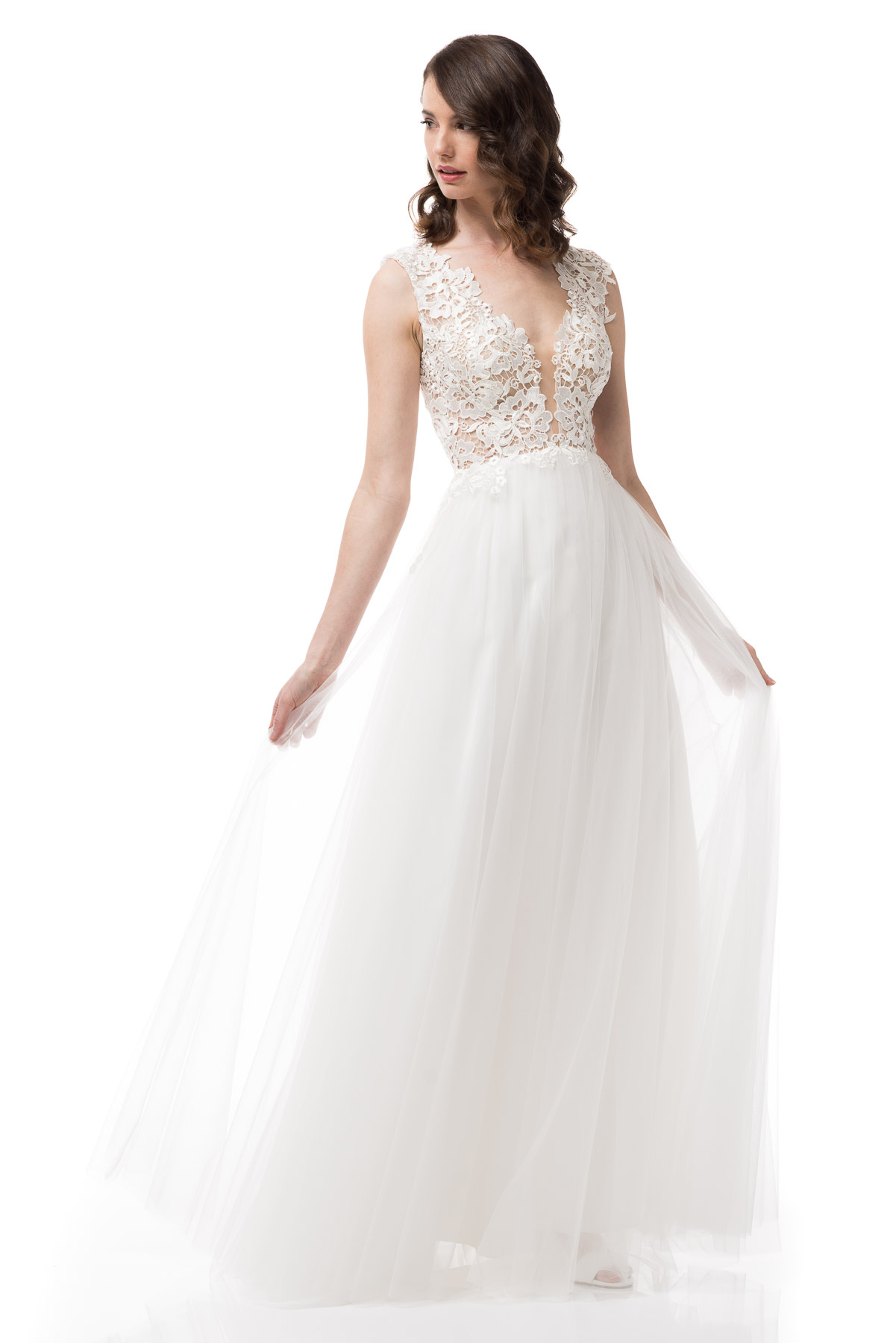 V-NECK, SLEEVELESS, A-LINE