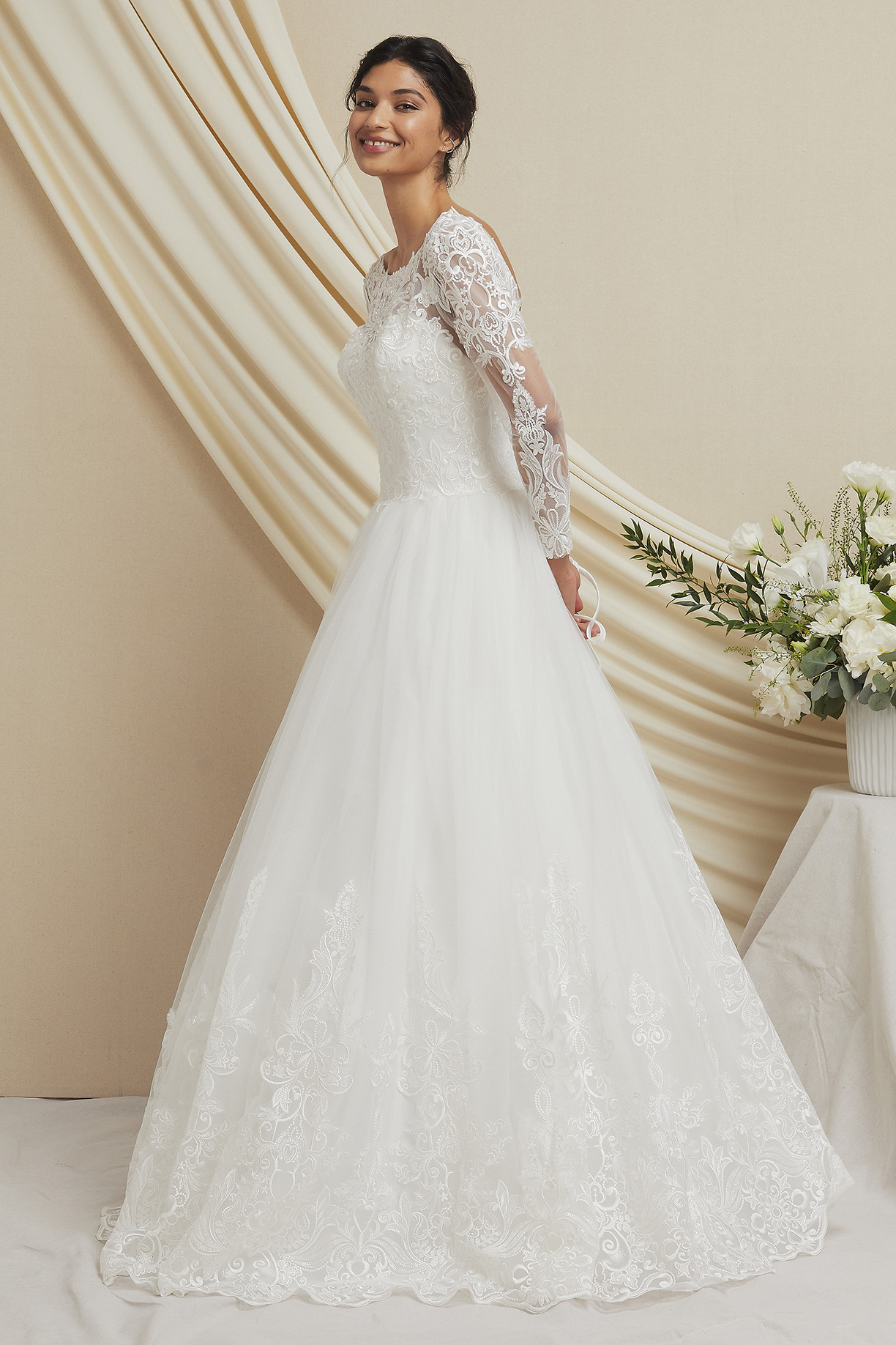 LONG SLEEVES, BATEAU, BALLGOWN