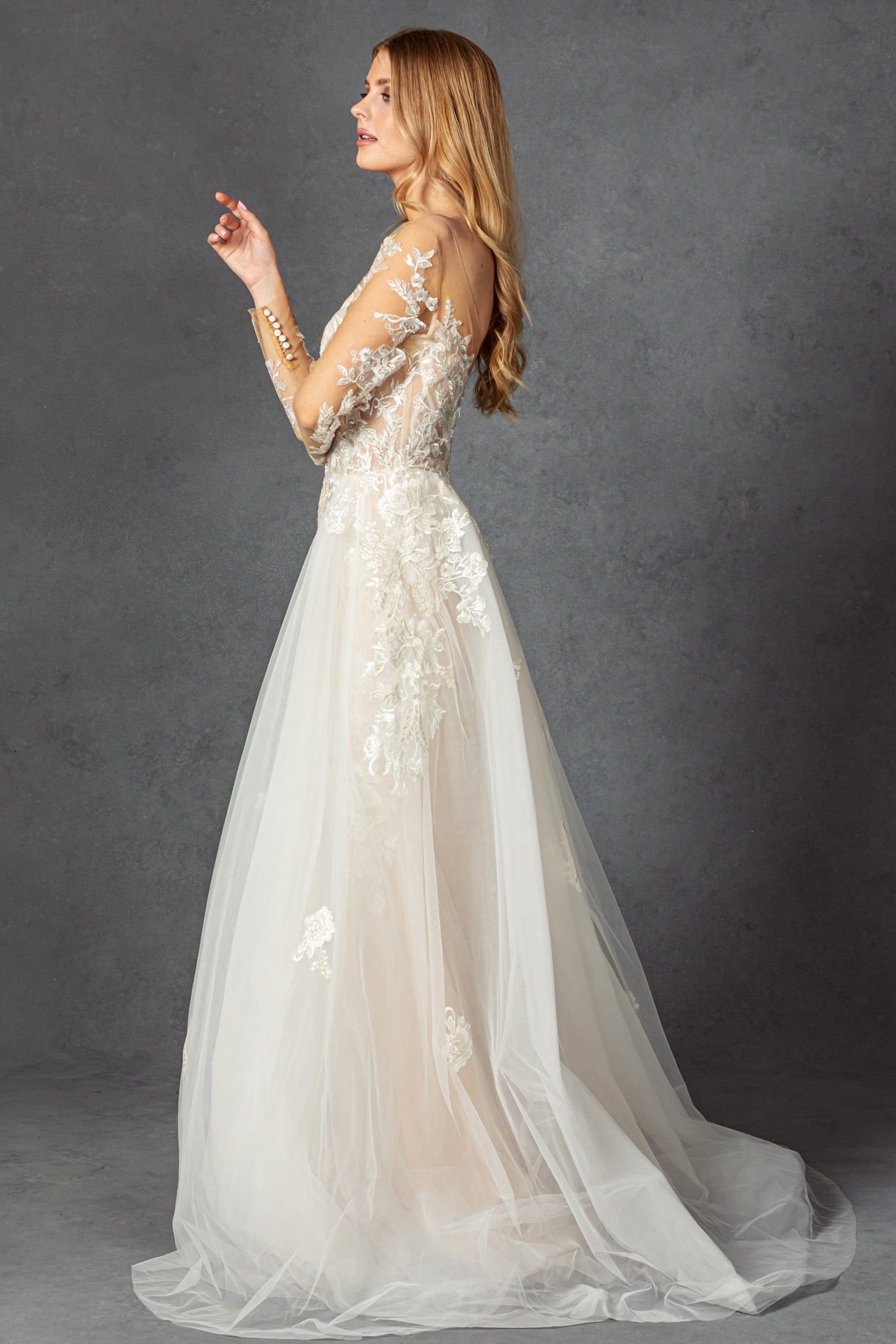 LONG SLEEVE, BATEAU, OVERSKIRT A-LINE