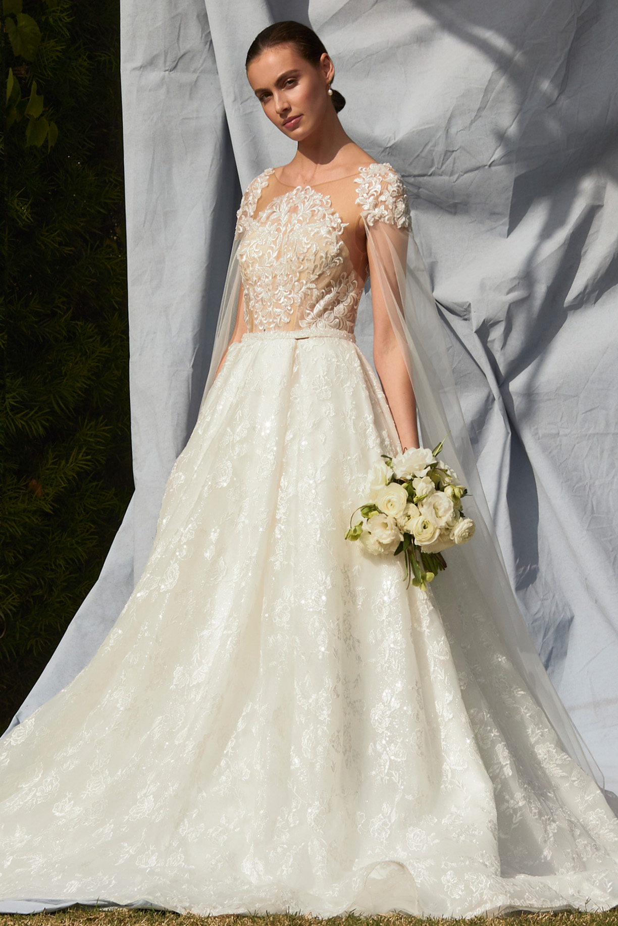 CAP SLEEVES, BATEAU, BALLGOWN