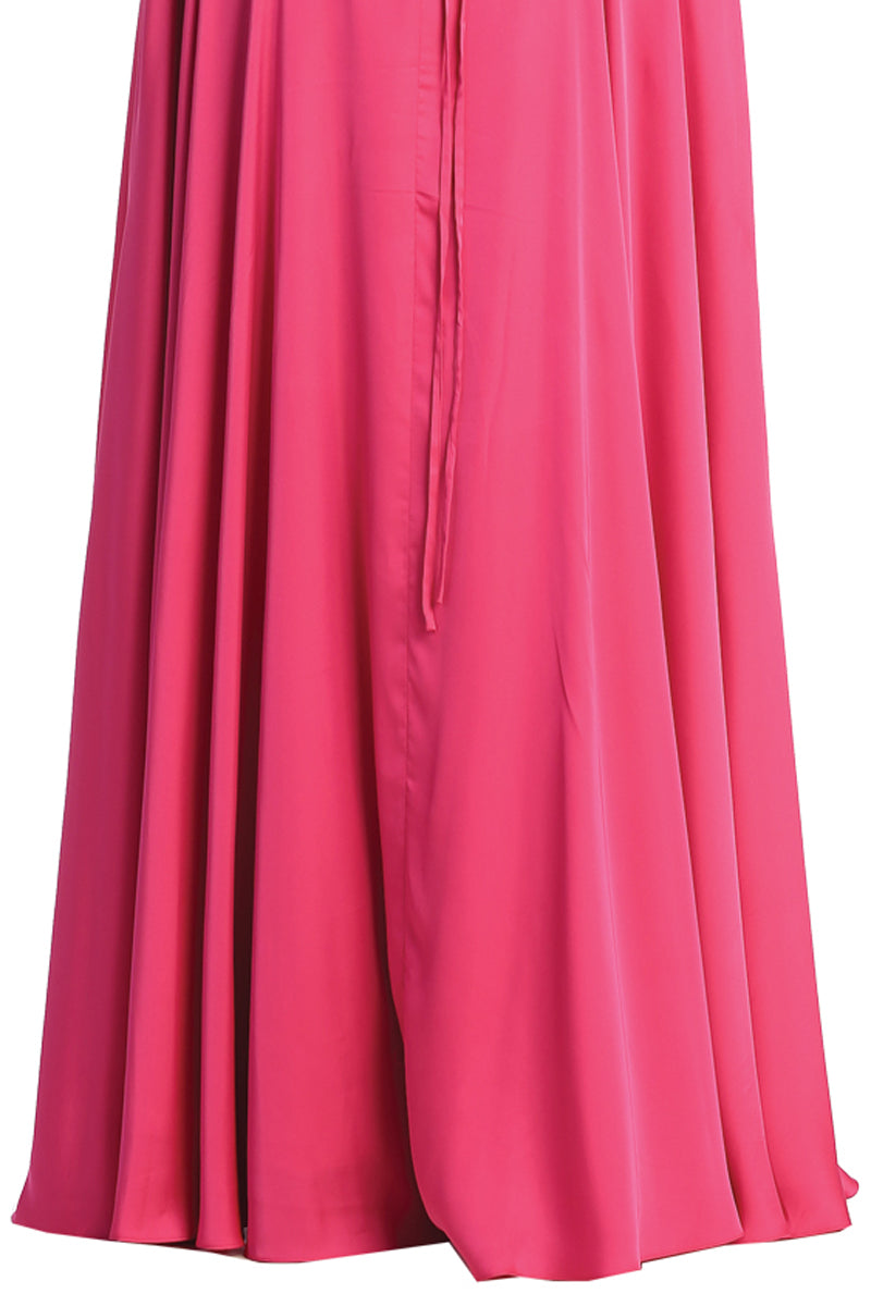 Lace Applique V-Neck Spaghetti Strap A-Line Prom Dress with Slit | CQ50452