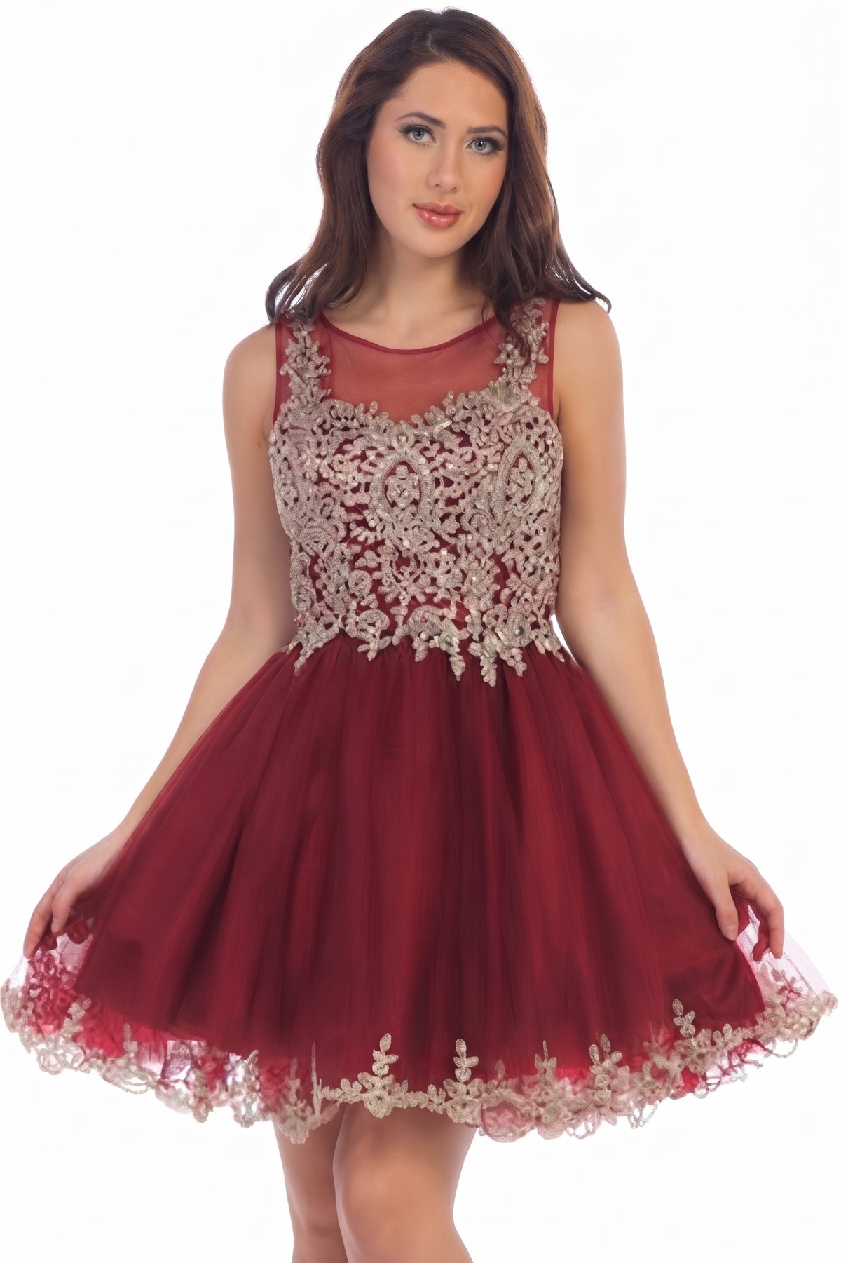 Sleeveless Embellished Cocktail Dress | 196-020