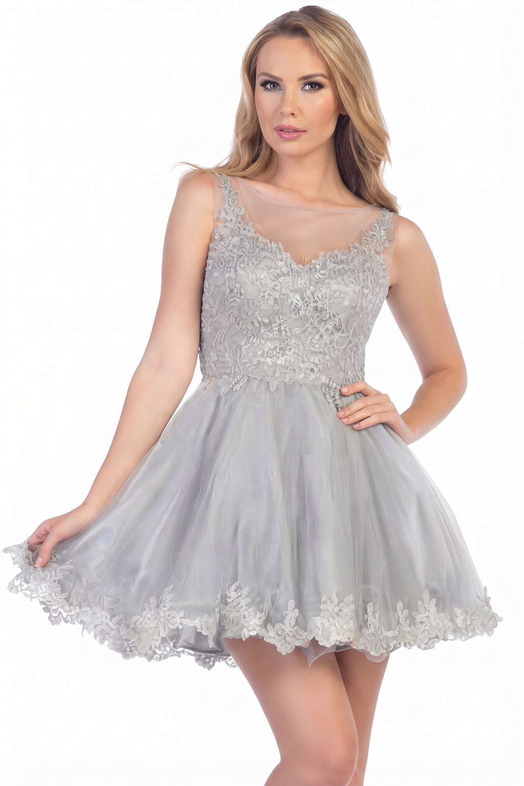 Sleeveless Embellished Cocktail Dress | 196-020