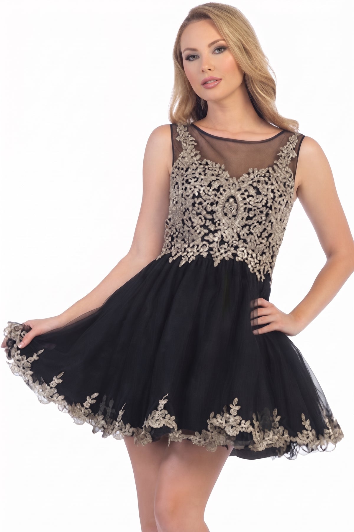 Sleeveless Embellished Cocktail Dress | 196-020