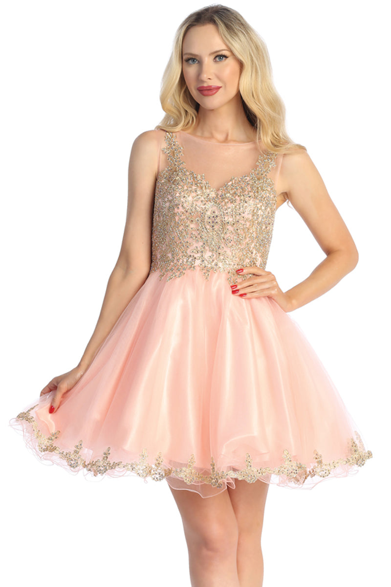 Sleeveless Embellished Cocktail Dress | 196-020