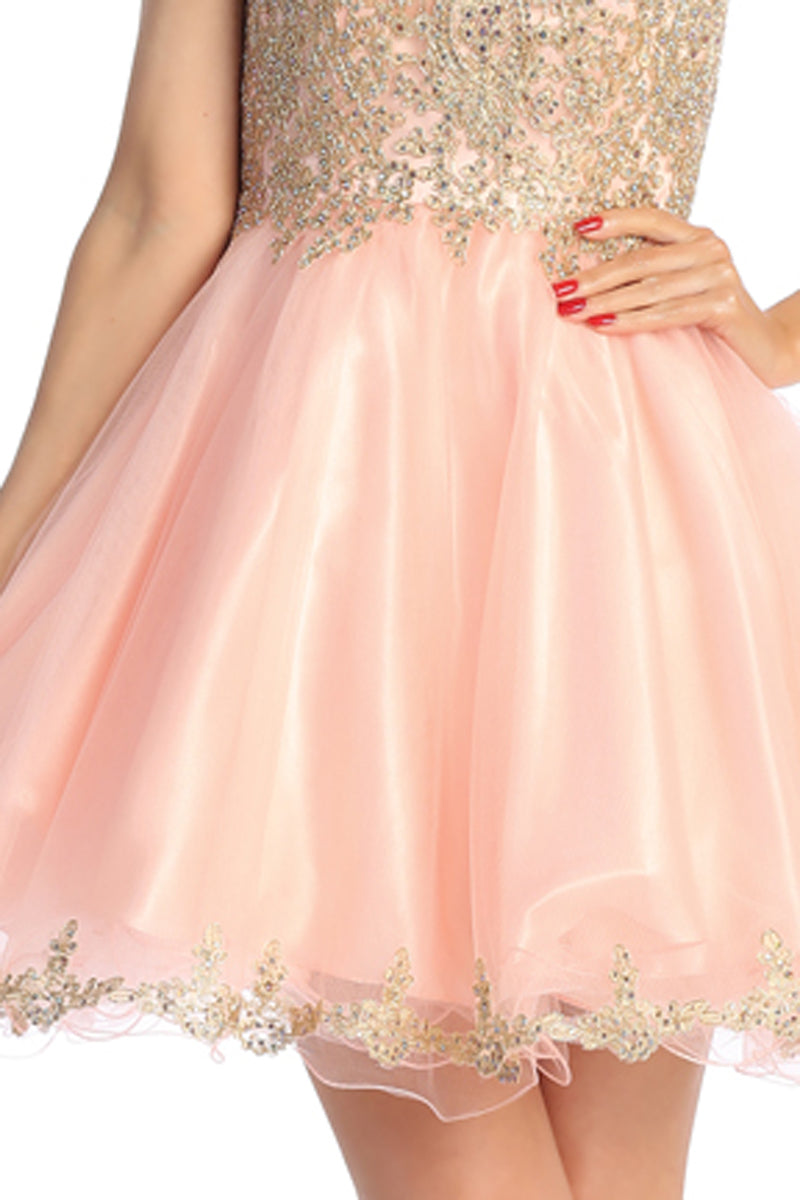 Sleeveless Embellished Cocktail Dress | 196-020