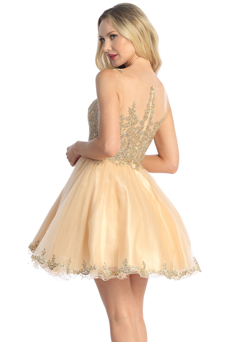 Sleeveless Embellished Cocktail Dress | 196-020