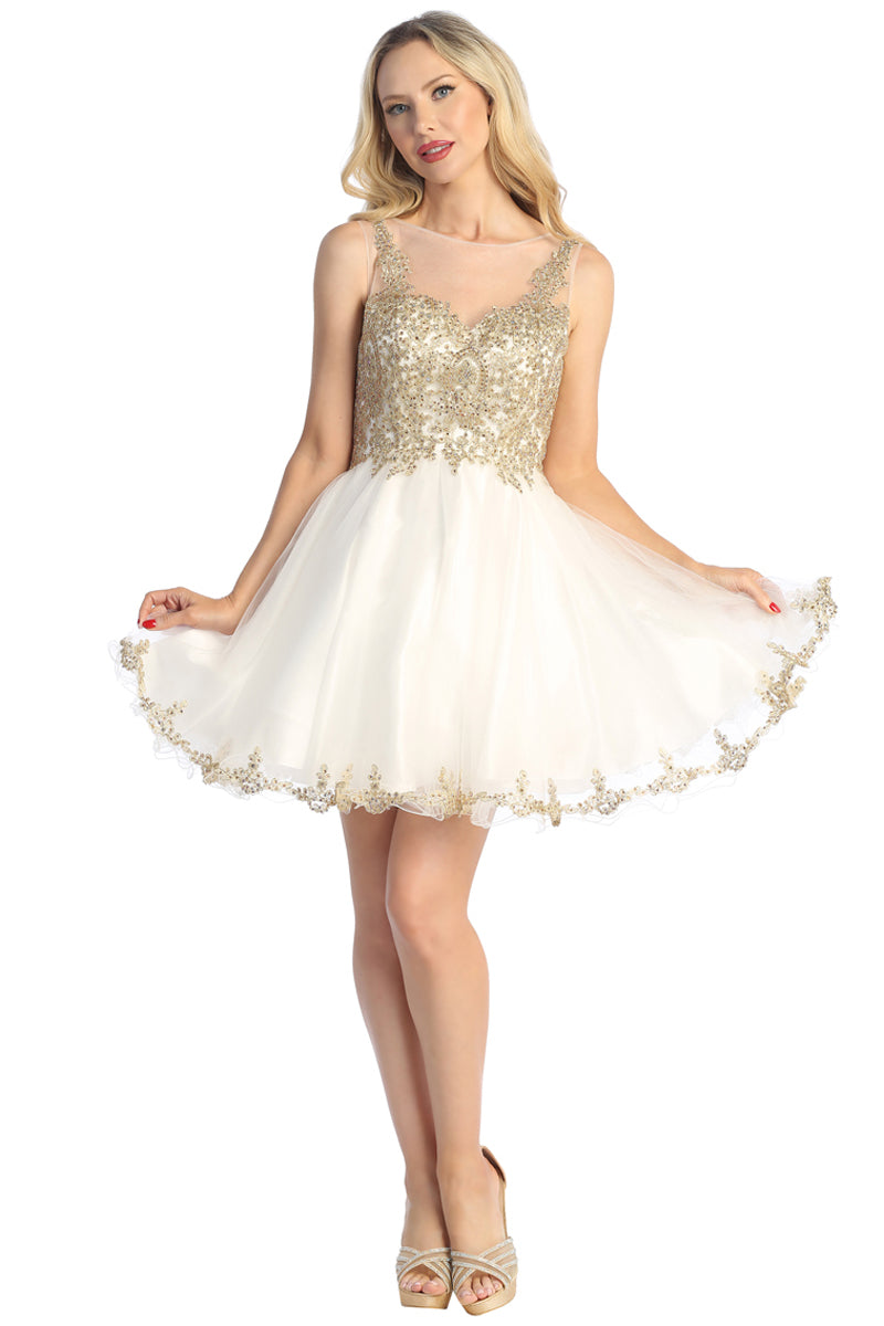 Sleeveless Embellished Cocktail Dress | 196-020