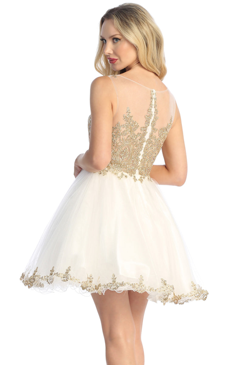 Sleeveless Embellished Cocktail Dress | 196-020