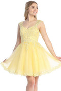 Cap Sleeve Tulle A-Line Cocktail Dress | 196-240