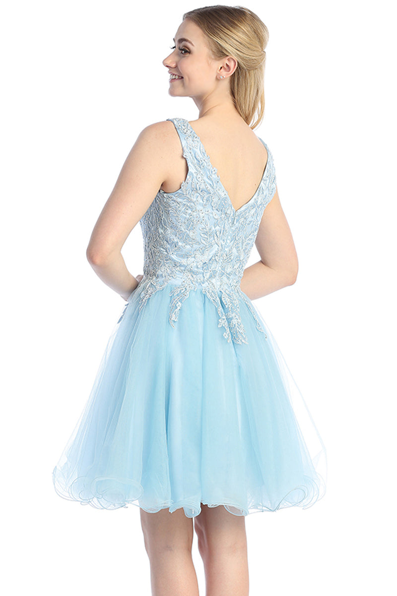 Sleeveless Tulle A-Line Cocktail Dress | 196-249