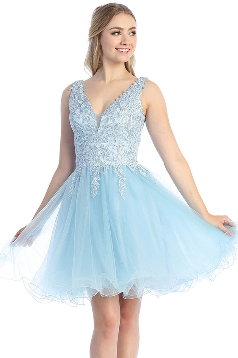 Sleeveless Tulle A-Line Cocktail Dress | 196-249
