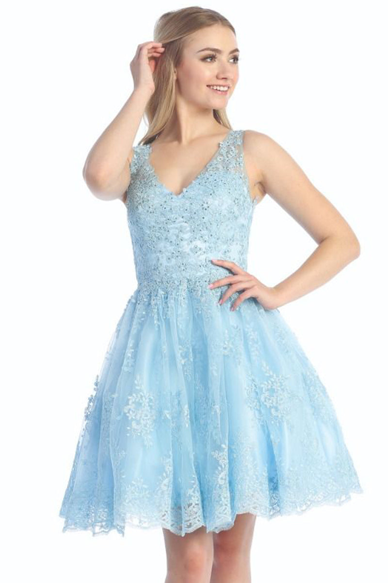 Sleeveless Tulle A-Line Cocktail Dress | 196-250