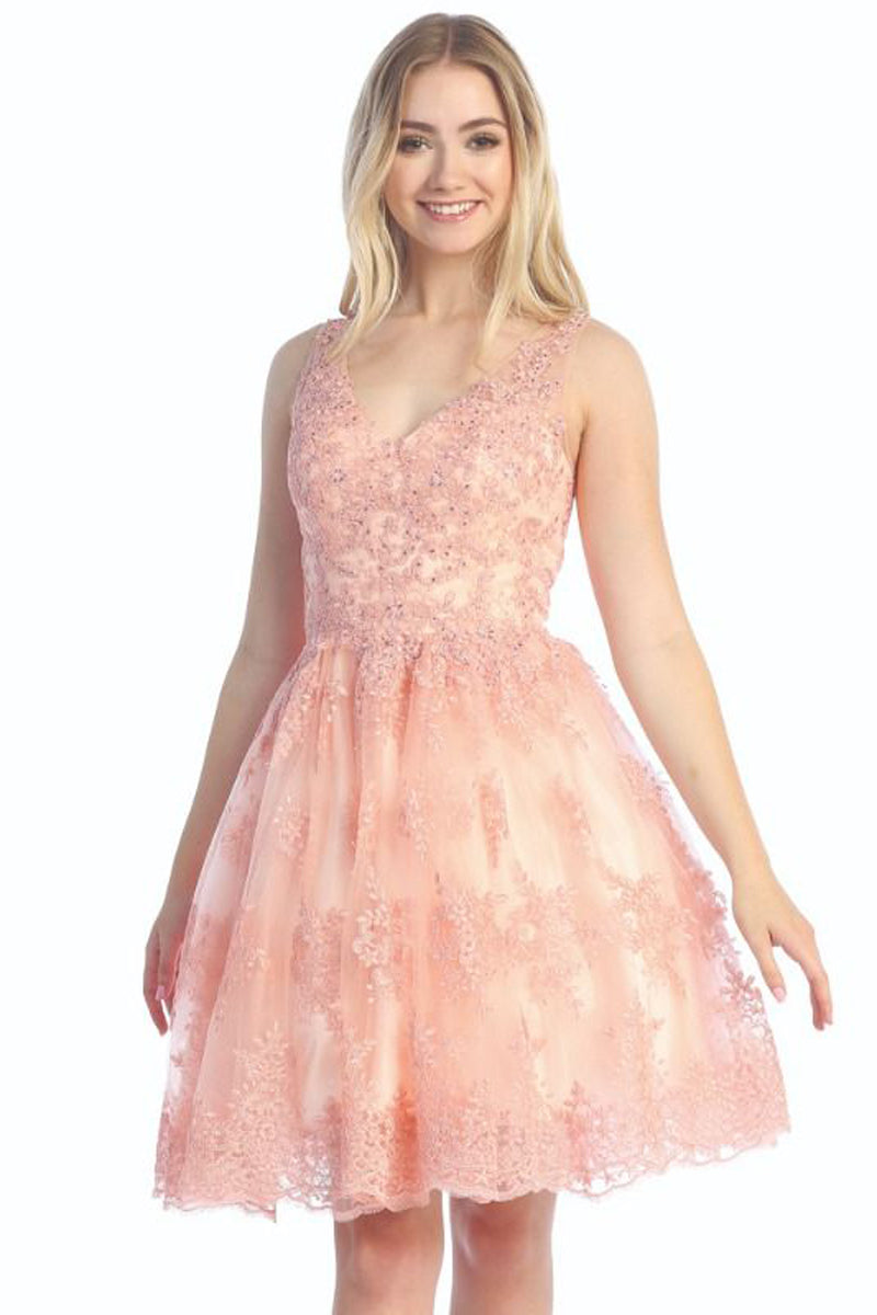 Sleeveless Tulle A-Line Cocktail Dress | 196-250