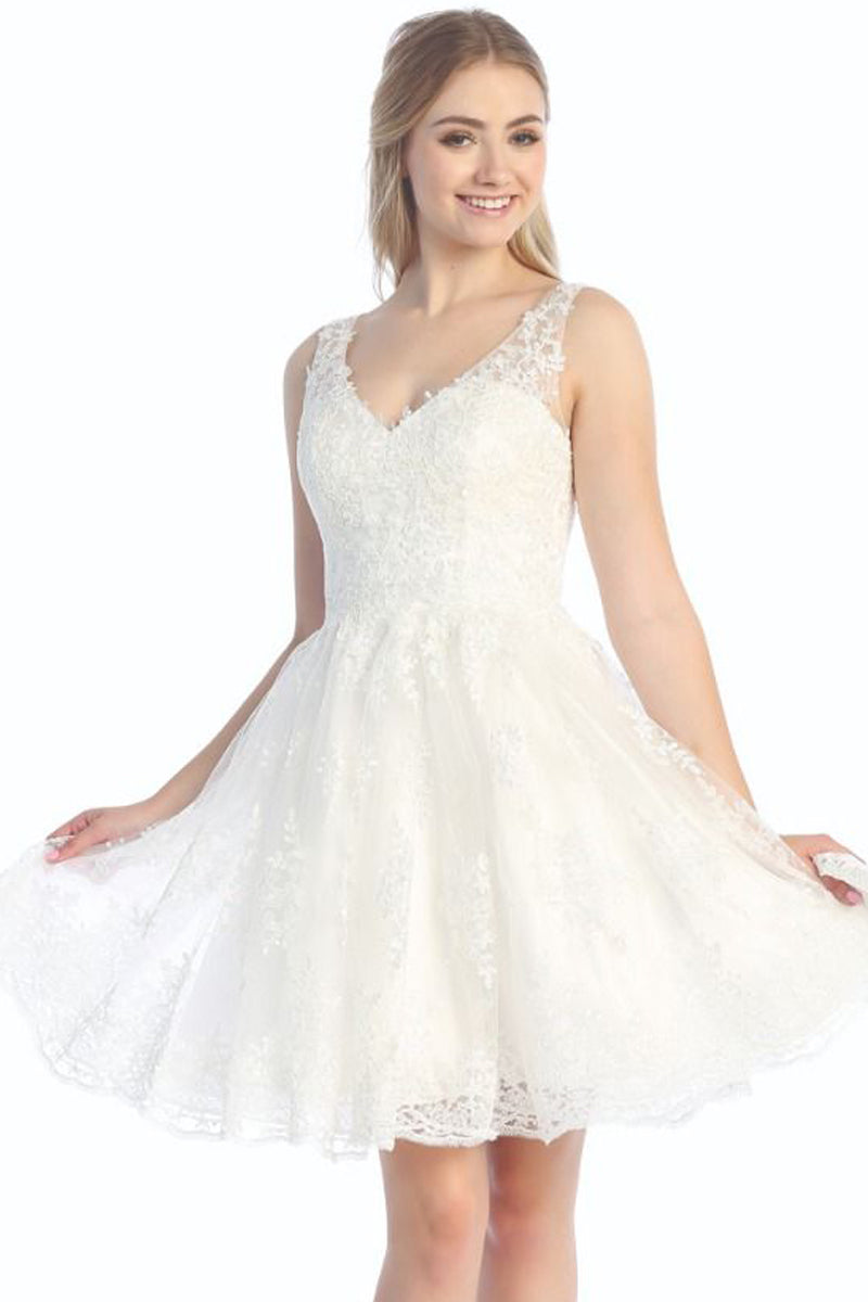 Sleeveless Tulle A-Line Cocktail Dress | 196-250