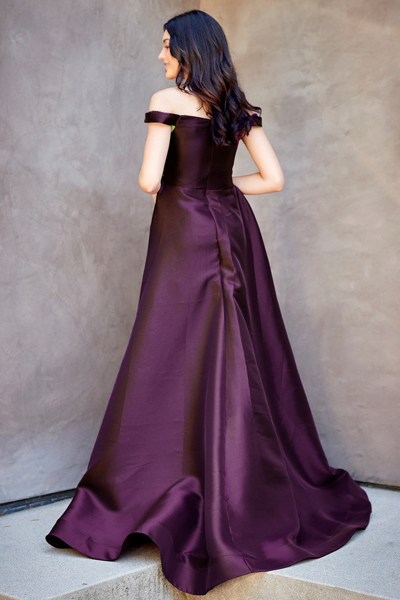 7094-20-MOB | Off Shoulder Sweetheart A Line MoB Gown