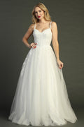 Ivory sweetheart tulle a-line wedding gown, front view