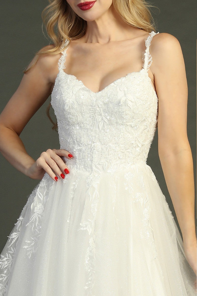 Ivory sweetheart tulle a-line wedding gown, alternate view