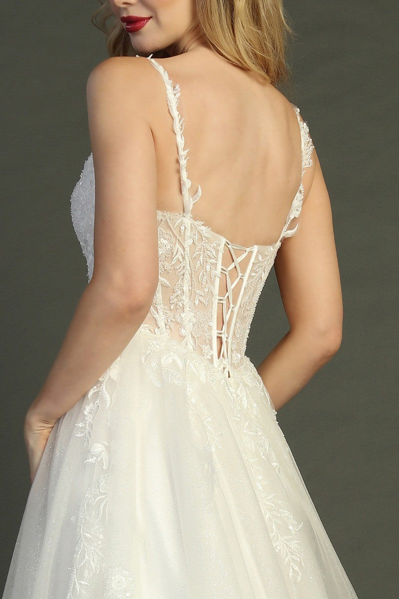 Ivory sweetheart tulle a-line wedding gown, alternate view