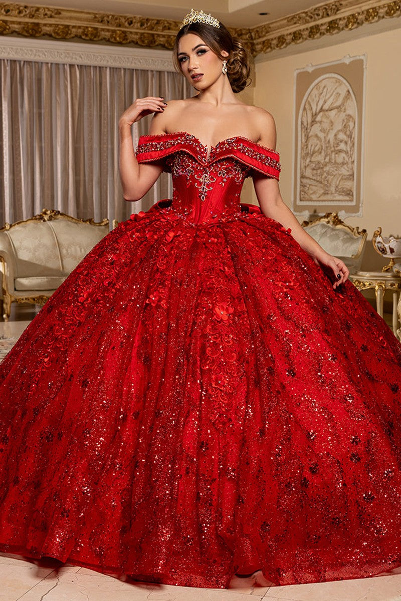 Red Sweetheart Beaded Ballgown