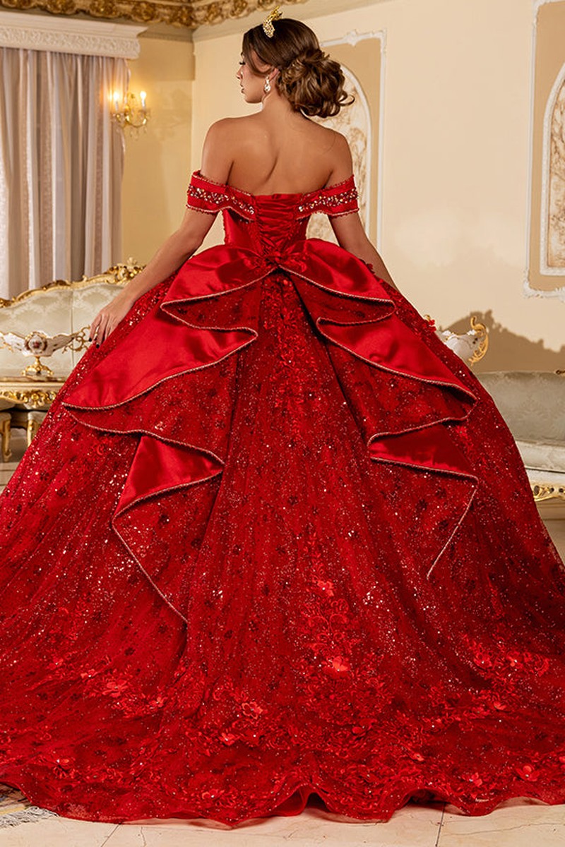 Red Sweetheart Beaded Ballgown