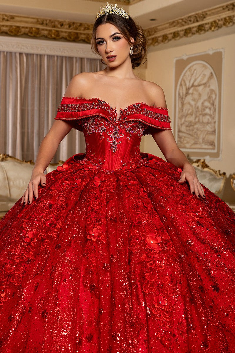 Red Sweetheart Beaded Ballgown