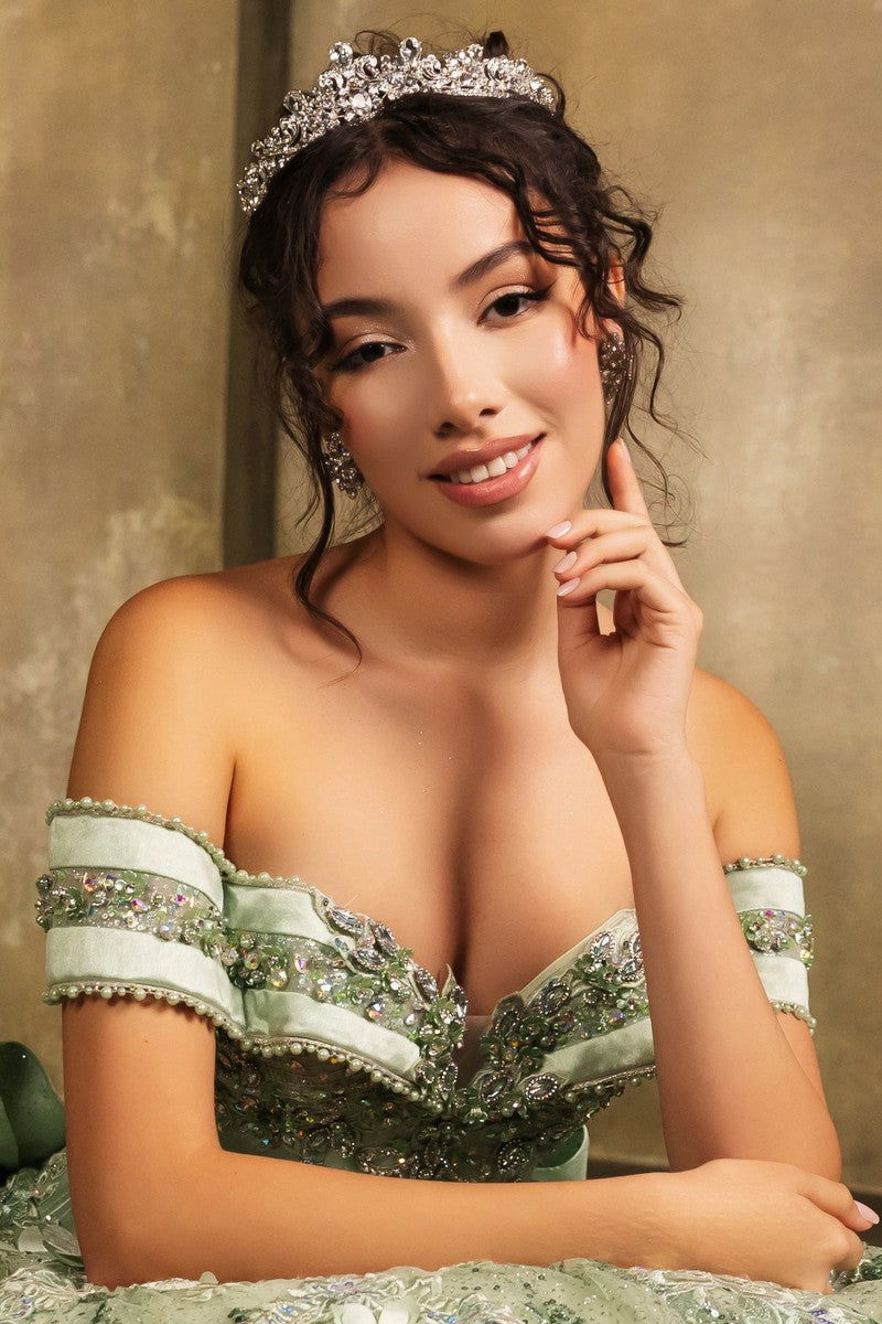 Sage Sweetheart Beaded Ballgown