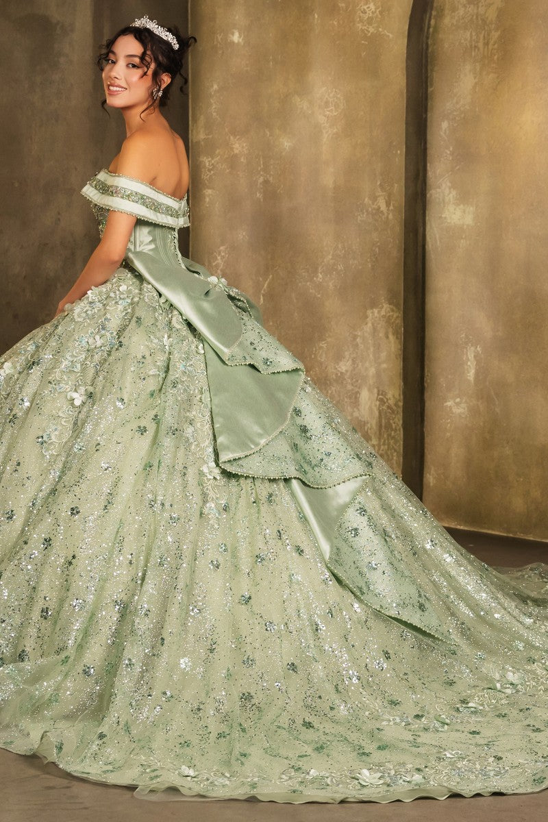 Sage Sweetheart Beaded Ballgown