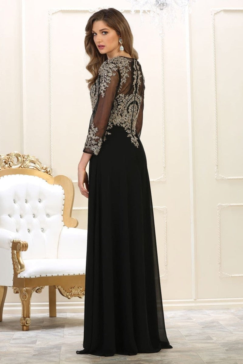 Embroidered Long Sleeve Sheath Dress