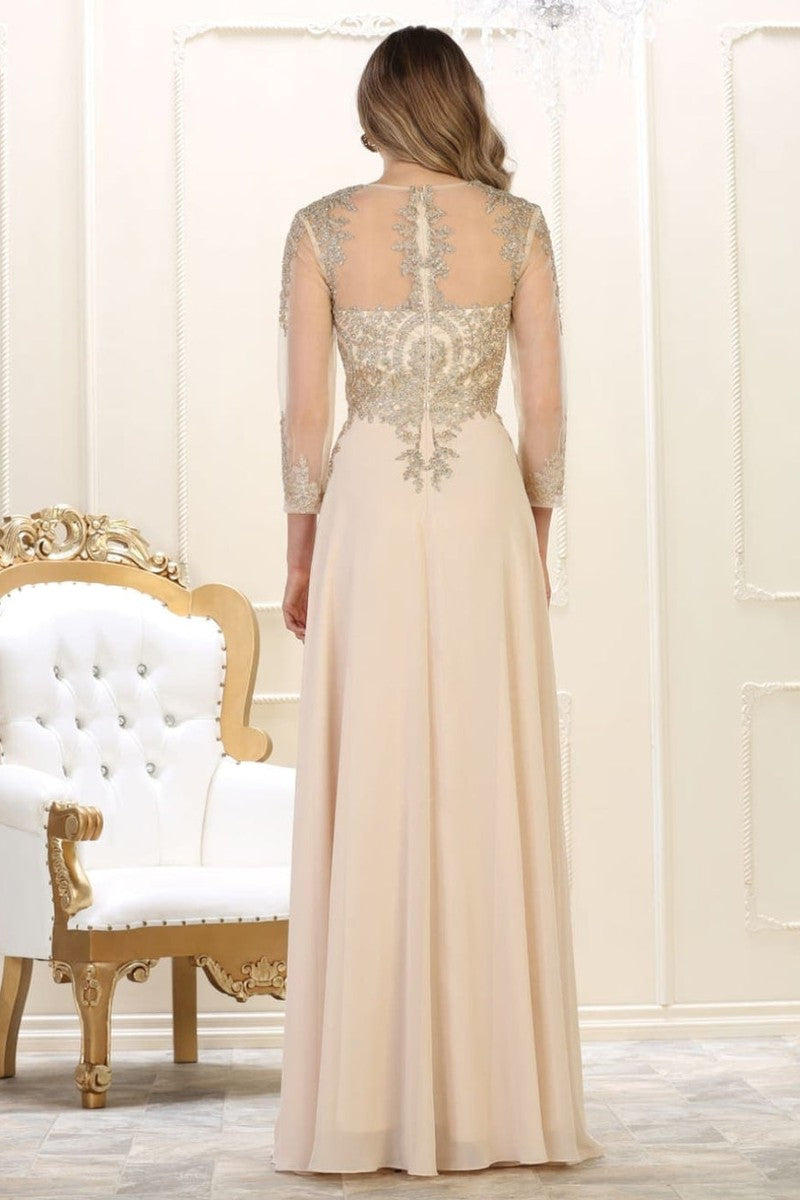 Embroidered Long Sleeve Sheath Dress