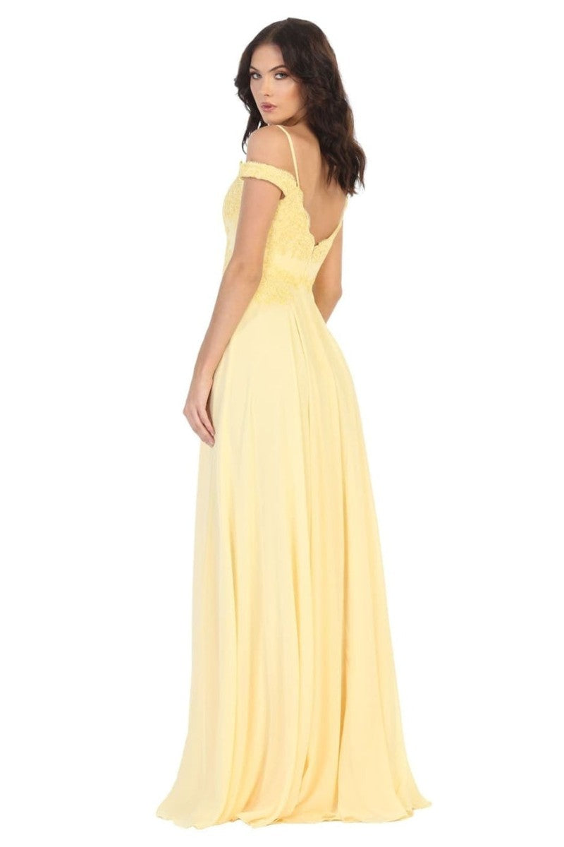 Long Evening Gown Embroidered Off Shoulder Gown & Plus Size
