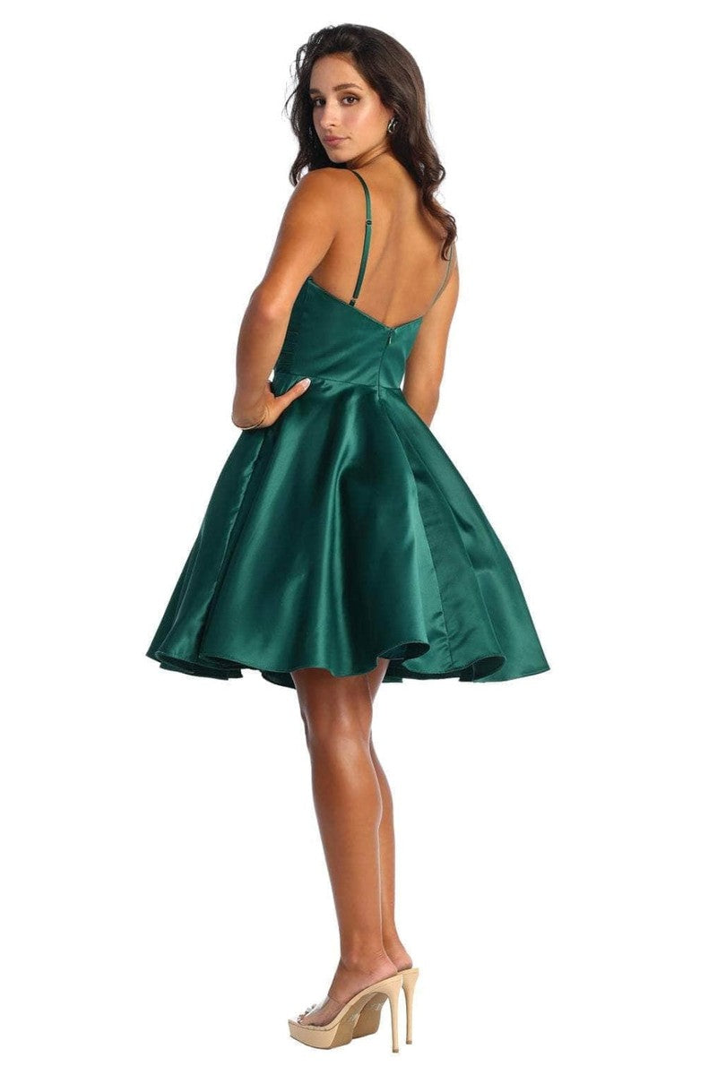 V-neck Sleeveless Fit And Flare Short Dress