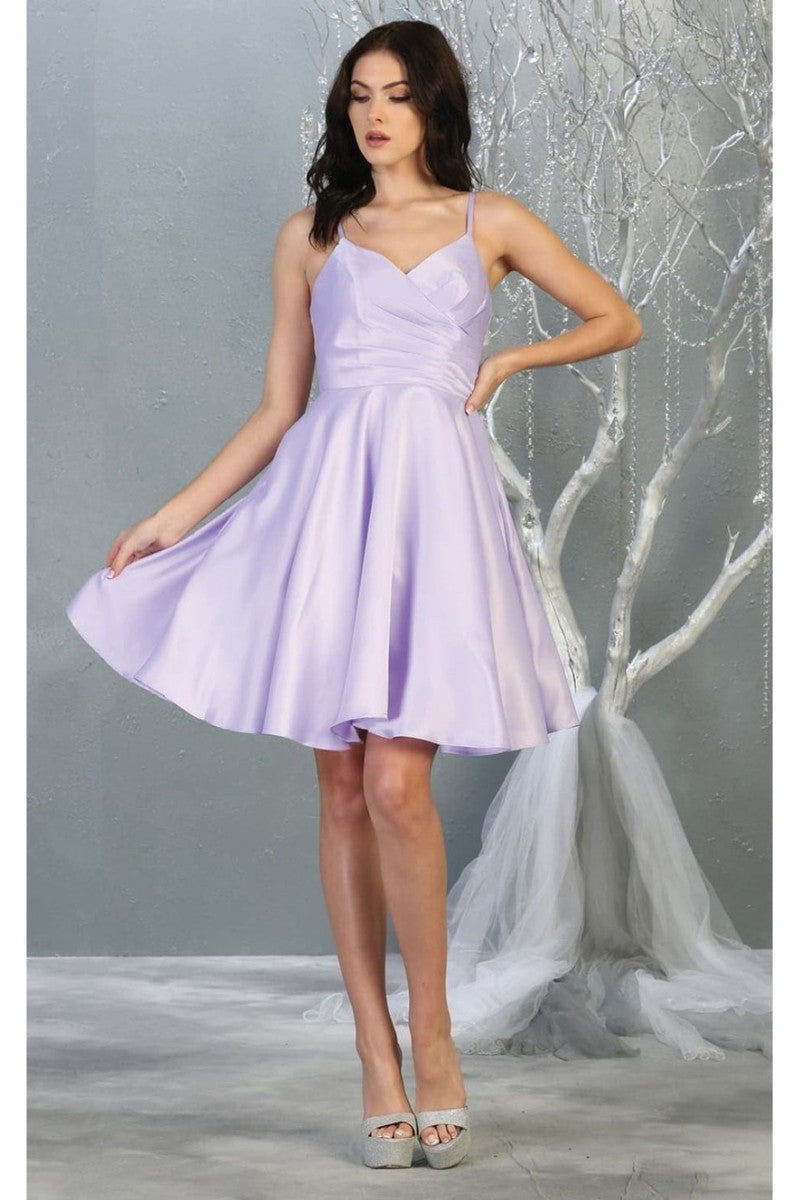 V-neck Sleeveless Fit And Flare Short Dress