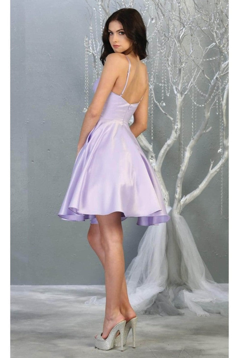 V-neck Sleeveless Fit And Flare Short Dress