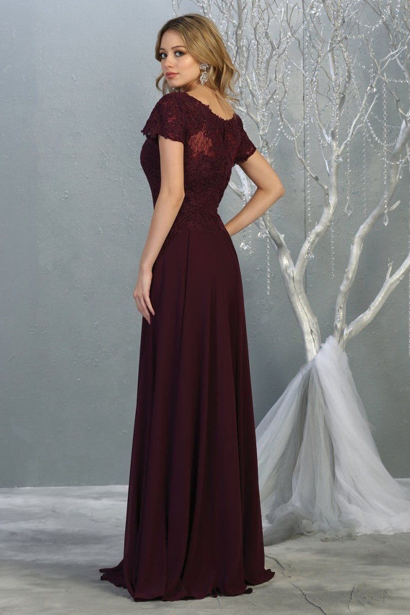 Short Sleeve Jeweled Applique A-line Dress