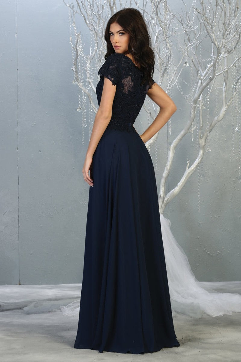 Short Sleeve Jeweled Applique A-line Dress