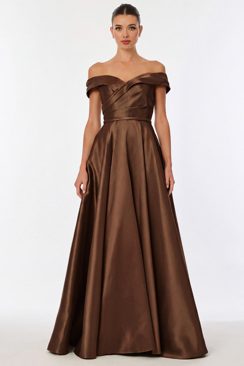 21-TR26344 | Off Shoulder, Sweetheart Neck, A Line Gown