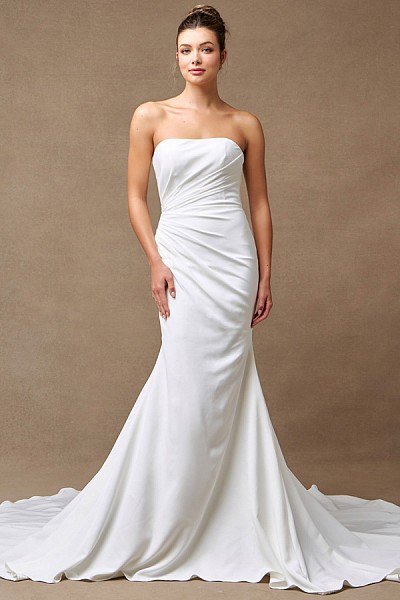 Strapless Straight Neck Mermaid Wed...