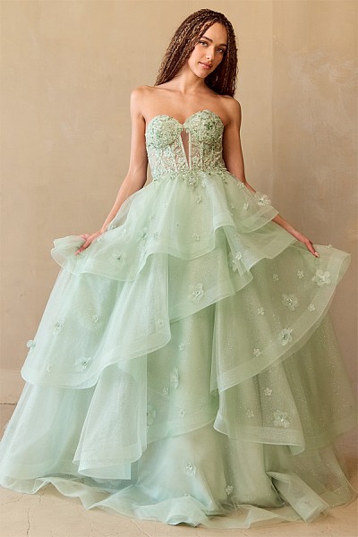 Strapless Embellished Sweetheart A ...